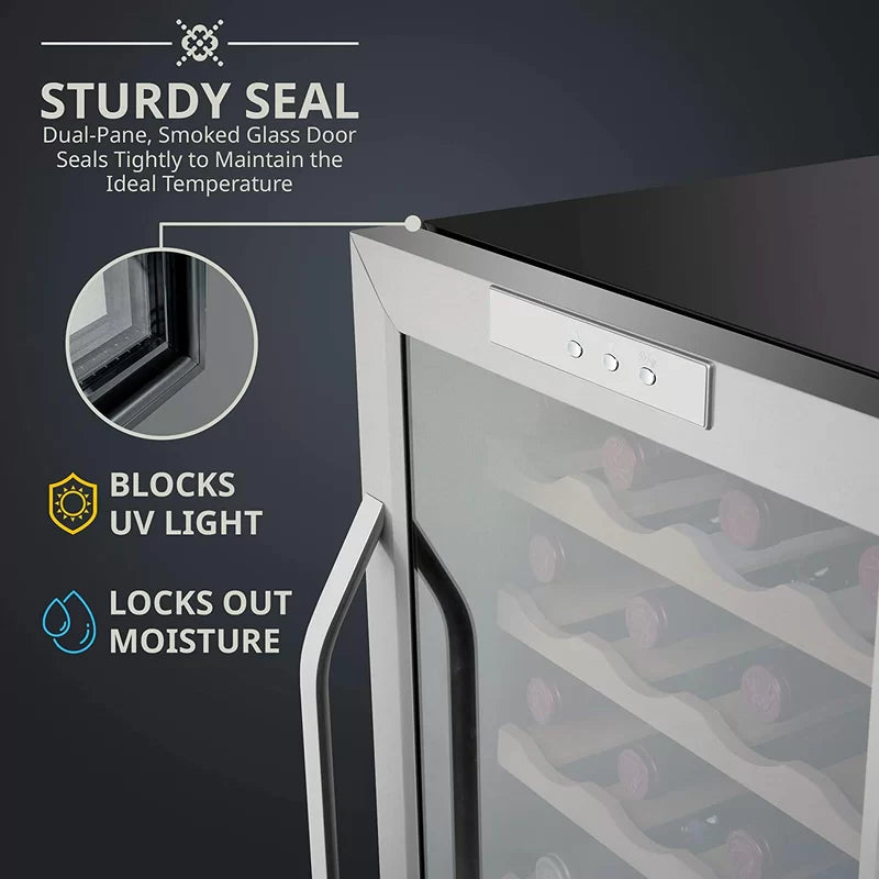 28 Bottle and 28 Can Single Zone Freestanding Wine Refrigerator