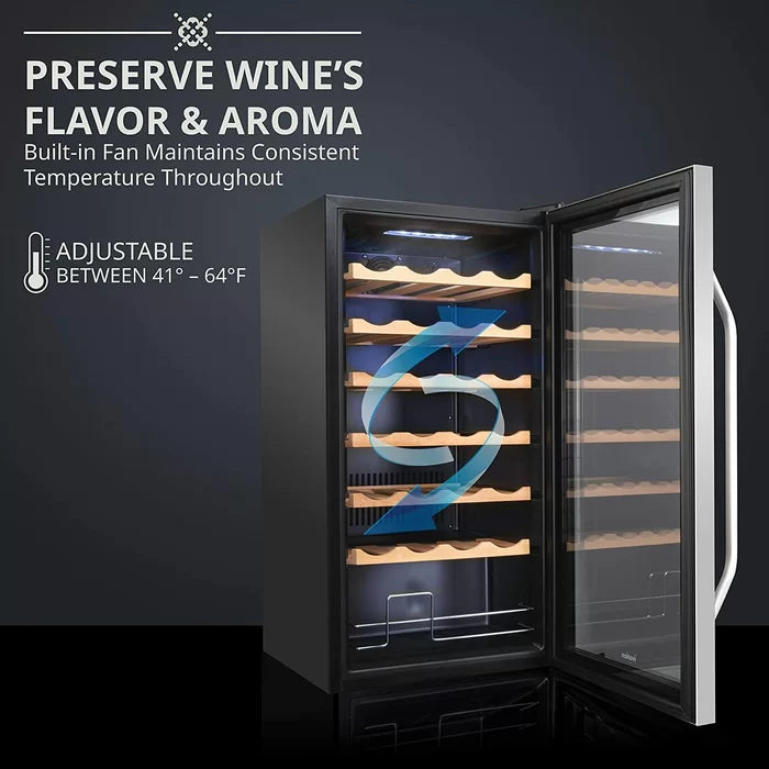 28 Bottle and 28 Can Freestanding Wine Refrigerator