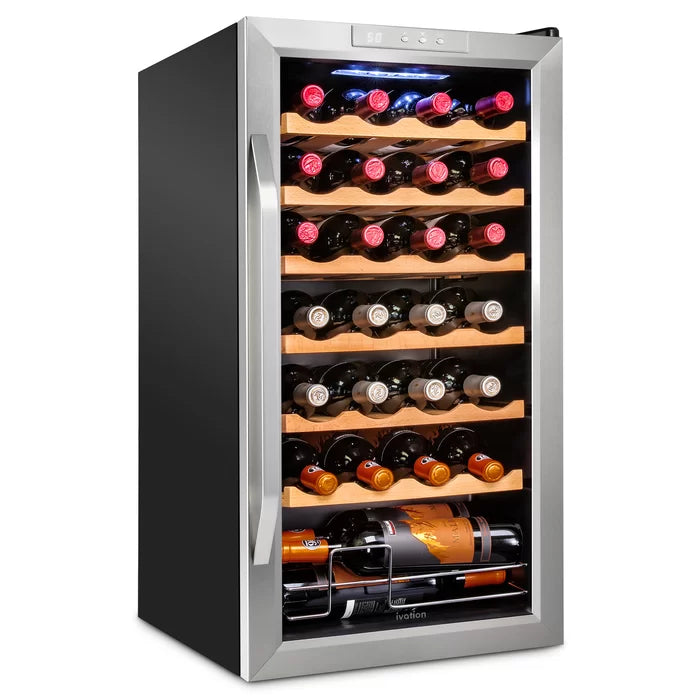 28 Bottle and 28 Can Freestanding Wine Refrigerator