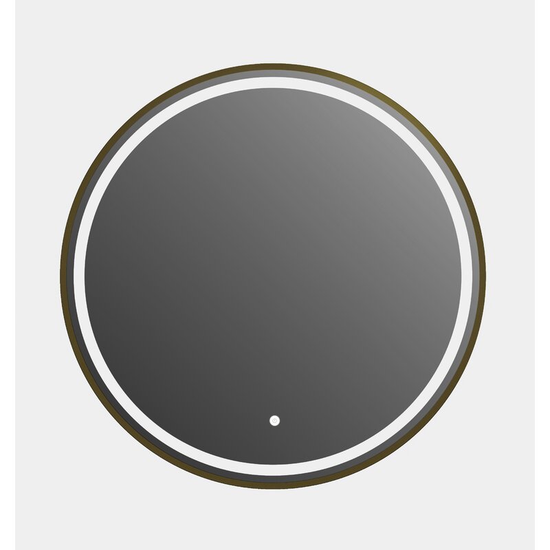 28" LED Lighted Round Wall Mounted Bathroom Vanity Mirror With Touch Sensor Switch