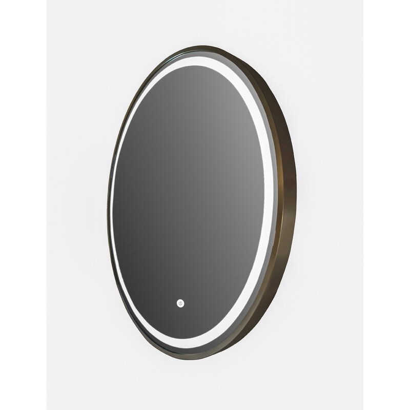 28" LED Lighted Round Wall Mounted Bathroom Vanity Mirror With Touch Sensor Switch