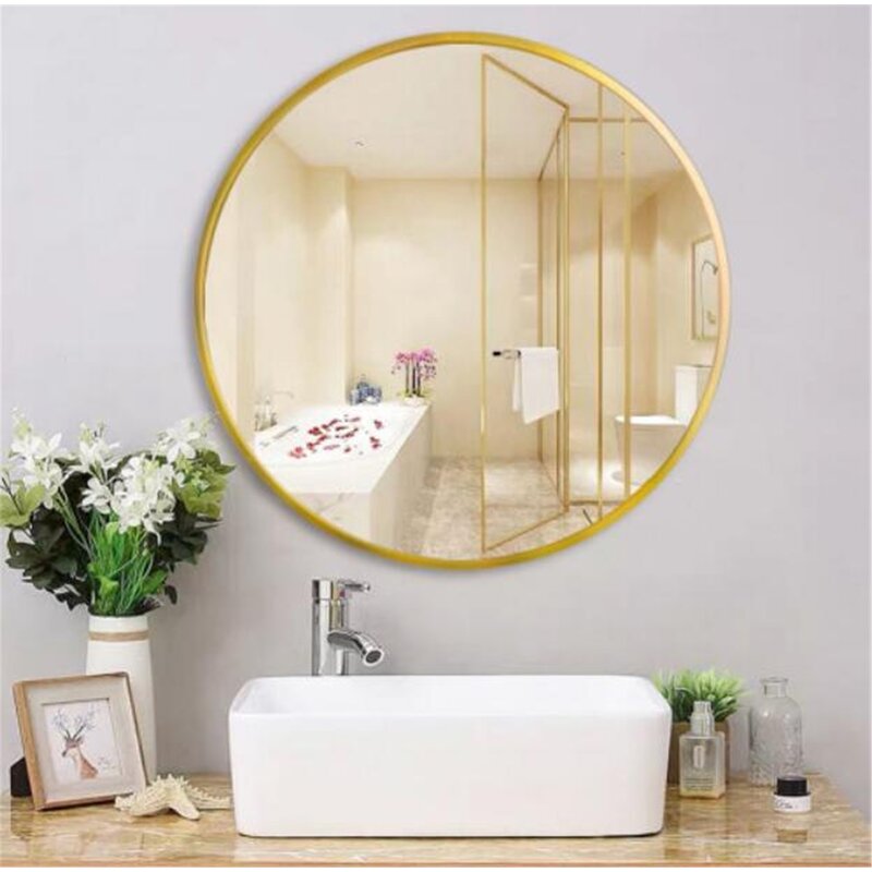 28" Wall Circle Mirror Large Round Black Farmhouse Circular Mirror Black