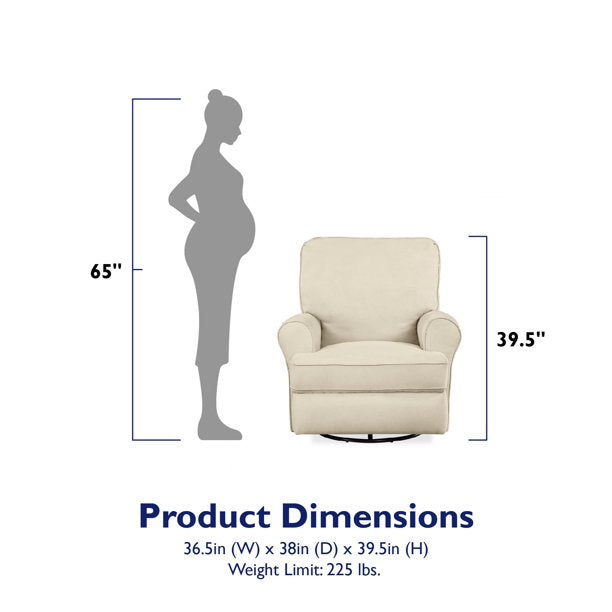 Baby Relax Tiana Reclining Glider Rocking Chair, Beige