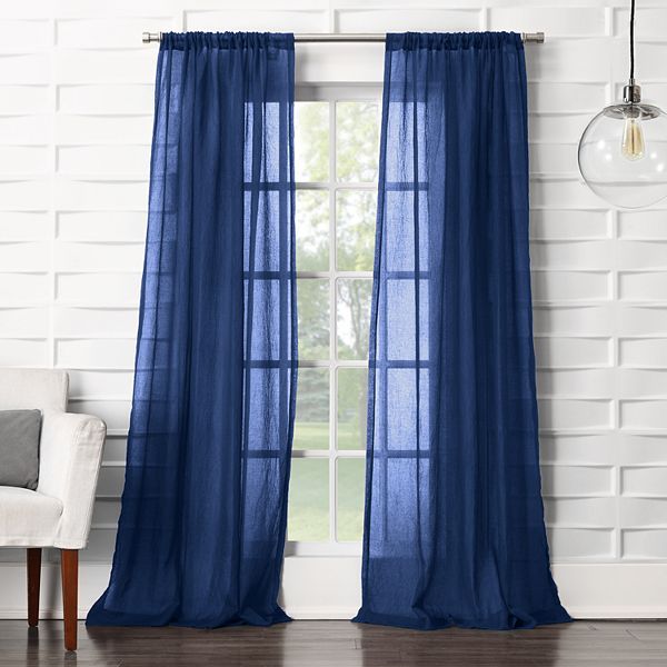50 X 63 4 Panel Lourdes Crushed Sheer Window Curtain