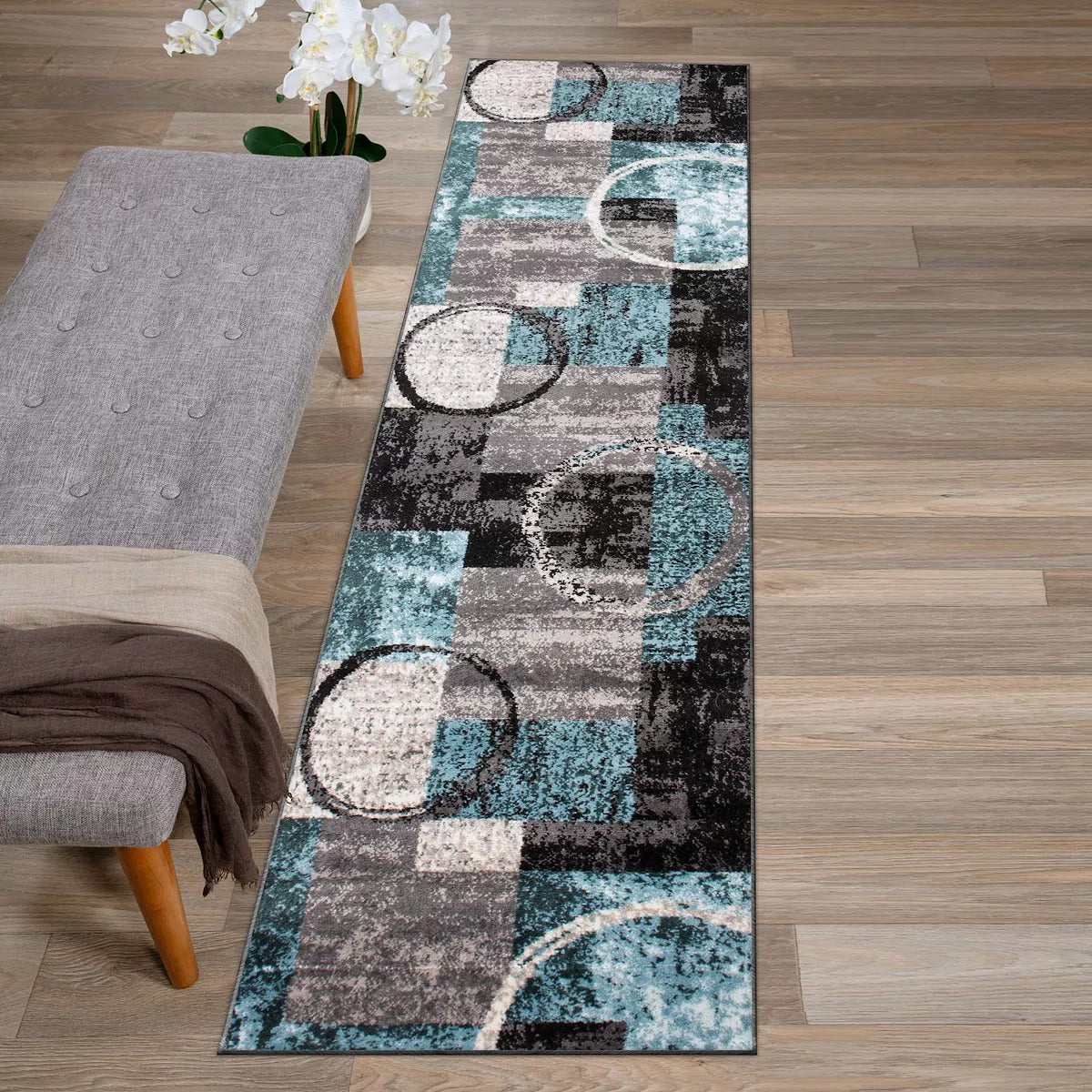 World Rug Gallery Toscana Contemporary Abstract Circle Rug