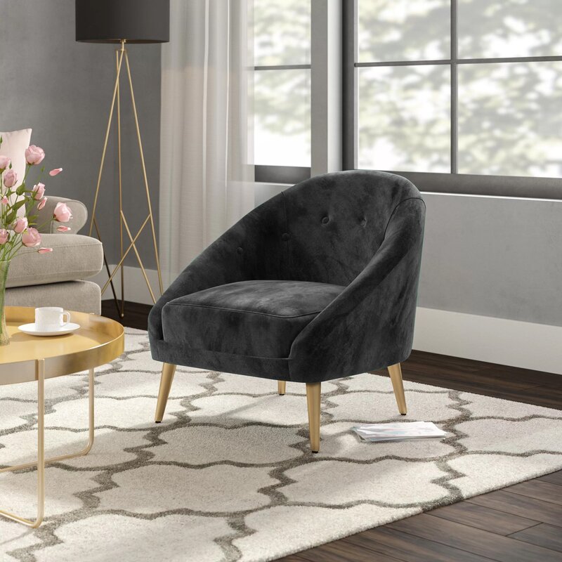 29'' Wide Tufted Velvet Barrel Chair CYB419