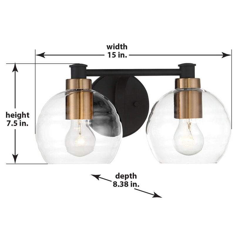2 - Light Dimmable Sand Coal Bath Bar CYB374