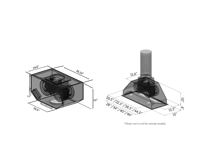 Zline Professional 280 - 700 CFM 40 Inch Wide Insert Range Hood - set of 2