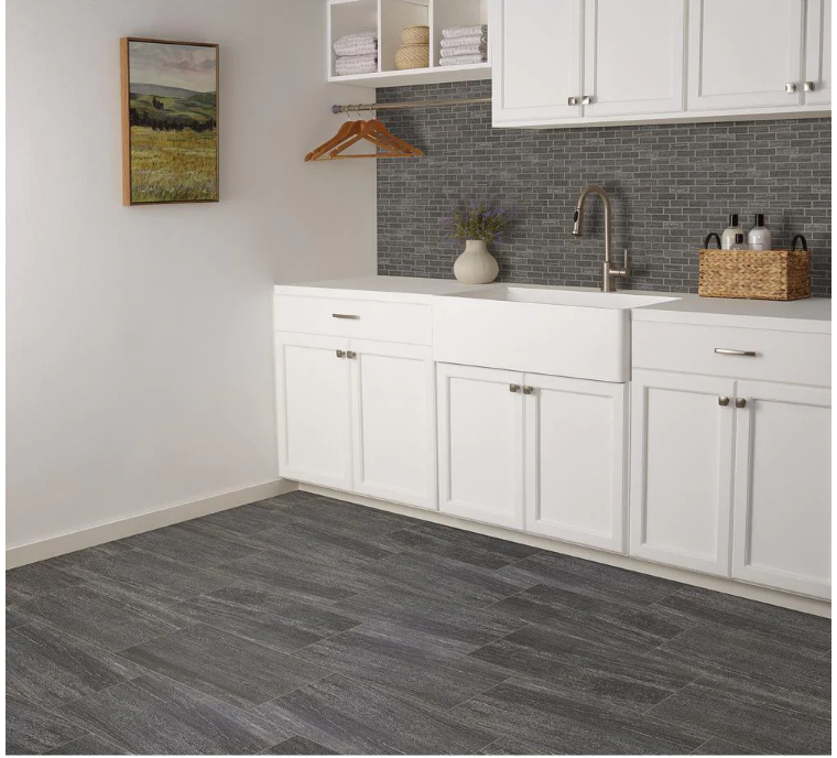 Urban Craft Graphite 12" x 24" Glazed Porcelain Floor and Wall Tile (15.6sqft/case) (24 cases, approx 375sqft) KBO367 (24 boxes)