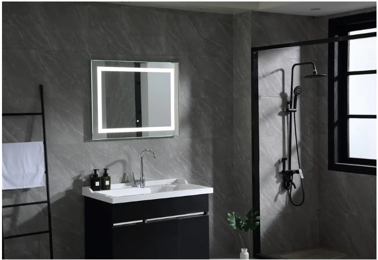 39 in. W x 28 in. H Frameless Rectangular LED Light Bathroom Vanity Mirror in Clear KB1223-A4-B1-P1