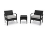 3-Piece Wicker Patio Conversation Set with Tan Cushions