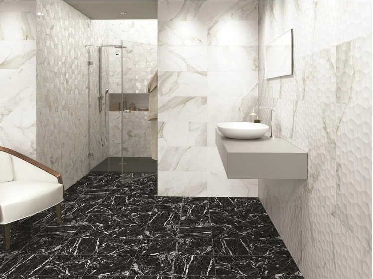 Black Ice Marble 12 in. x 12 in. Polished Marble Tile (5 sq. ft. / case) (7 cases)