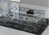 Best Master Abigail Glass and Stainless Steel Base Coffee Table in Silver SHB613