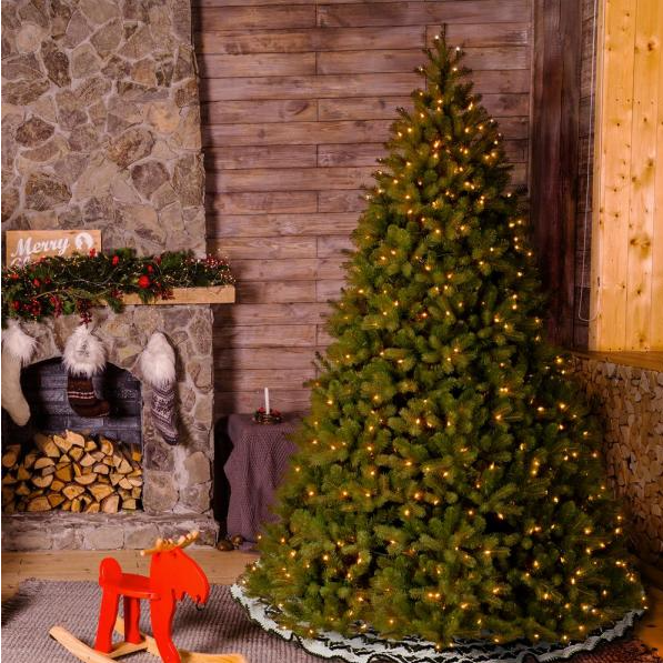 10 ft. Feel Real Downswept Douglas Hinged Artificial Christmas Tree with 1200 Clear Lights
