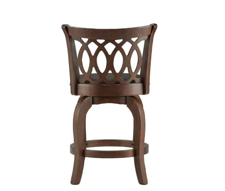 24 in. Loehr Cherry Swivel Cushioned Bar Stool