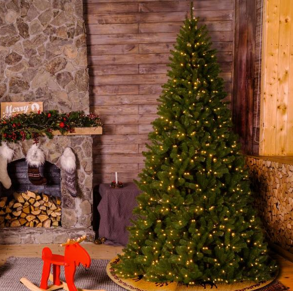 10 ft. North Valley Spruce Artificial Christmas Tree with Clear Lights
