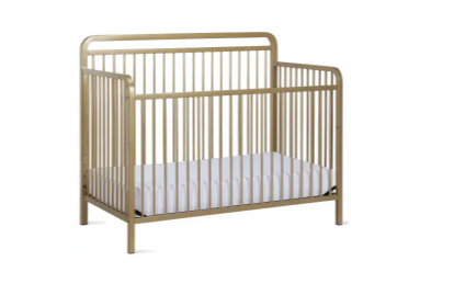 Baby Relax Juniper 4-in-1 Convertible Metal Crib, Gold KB582