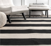 Black Awning Striped Flatweave Tassel 7' 6