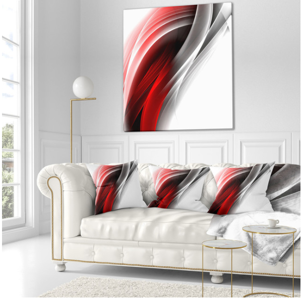 3D Pink Silver Vertical Lines Abstract Throw Pillow, 18"x18", set of 3