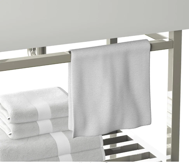 36 in. W x 20 in. D x 34 in. H Bath Vanity in Silver with Stone Vanity Top in White with White Basin
