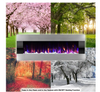 54 in. Stainless Steel Electric Fireplace with Wall Mount and Remote in Silver