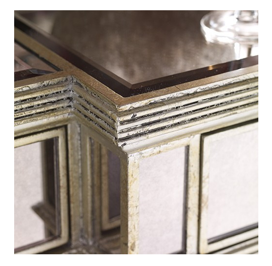 Bassett Mirror Borghese Mirrored Buffet/Server in Silver Leaf