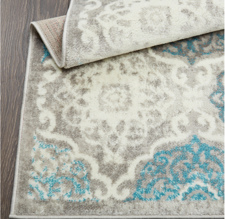 Boho Gray/Blue 8 ft. x 10 ft. Indoor Area Rug