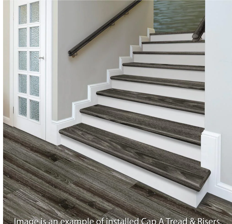 Sterling Oak/Gray Birch Wood 94 in. L x 12-1/8 in. W x 1-11/16 in. T Vinyl Overlay to Cover Stairs 1 in. Thick KBO291