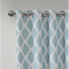 Blakesly Printed Ikat 95-Inch Grommet Top Room Darkening Curtain Panel in Aqua (Single) set of 2 , B128-DS596