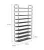 67.75 H 50-Pair 10-Tier Black Polypropylene Shoe Rack