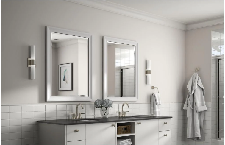 23 in. x 33 in. (S2) Rectangular Mirror Frame in Matte White (Set of 2) KB1105-A5-B3-P2