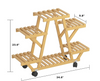 4-Tier Removable Wooden Plant Stand Indoor/Outdoor 6 Shelf Flower Pot Rack with Wheels KB1247-A5-B2-P2