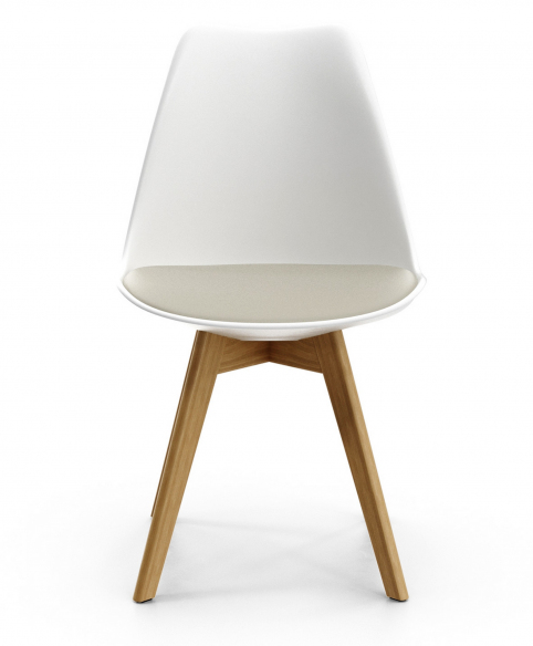 2pc set celine side chair white / grey / natural