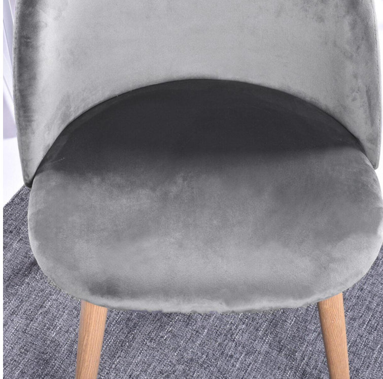 Zomba Grey Velvet Dining Chairs Modern Kitchen Upholstered Side Chairs (Set of 2)