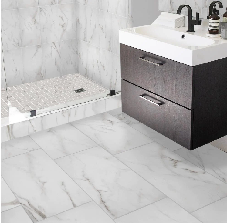 Michelangelo Calacatta Rectified 12 in. x 24 in. Porcelain Floor and Wall Tile (13.3 sq. ft. /case) (11 cases) (11 boxes) KBO252