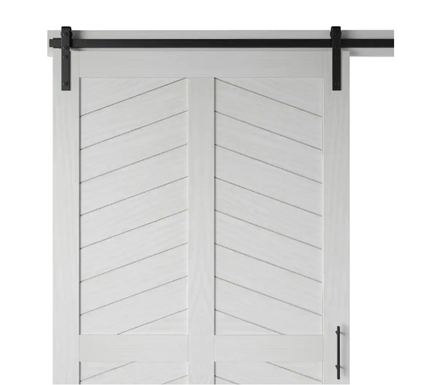 42 in. x 84 in. White Finished Composite Sliding Barn Door with Hardware Kit