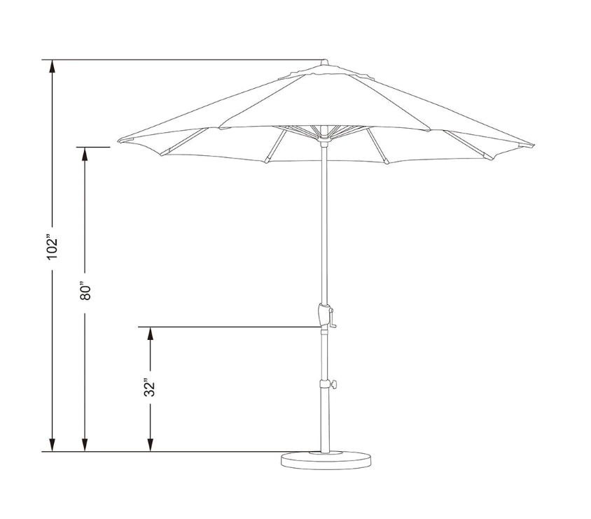 9 ft. Aluminum Auto Tilt Patio Umbrella in Lemon Olefin KB2527-A4-B4-P2