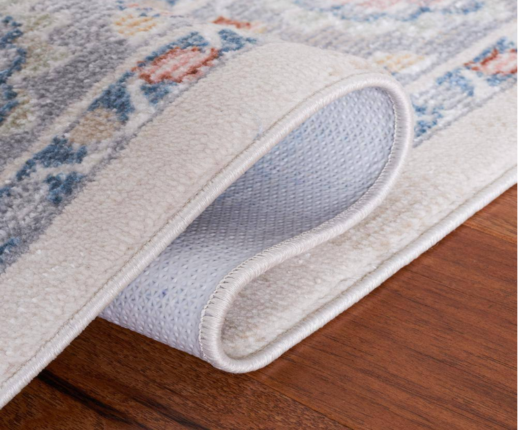 Blair Beige/Gray 4 ft. x 6 ft. Machine Washable Floral Area Rug