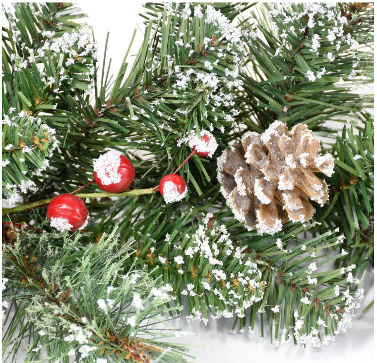6 ft. Snow Cashmere Mix Pine Garland 106-Tips and Pinecones and Berry