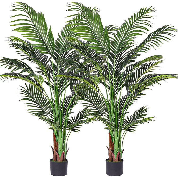 2 Artificial Palm Tree in Pot Set