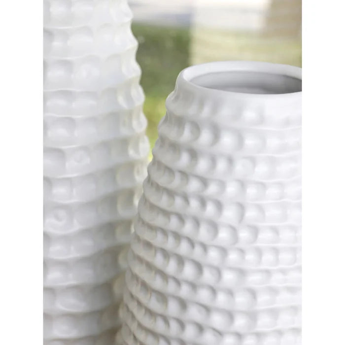 2 Piece Churchill Off-White Ceramic Table Vase Set