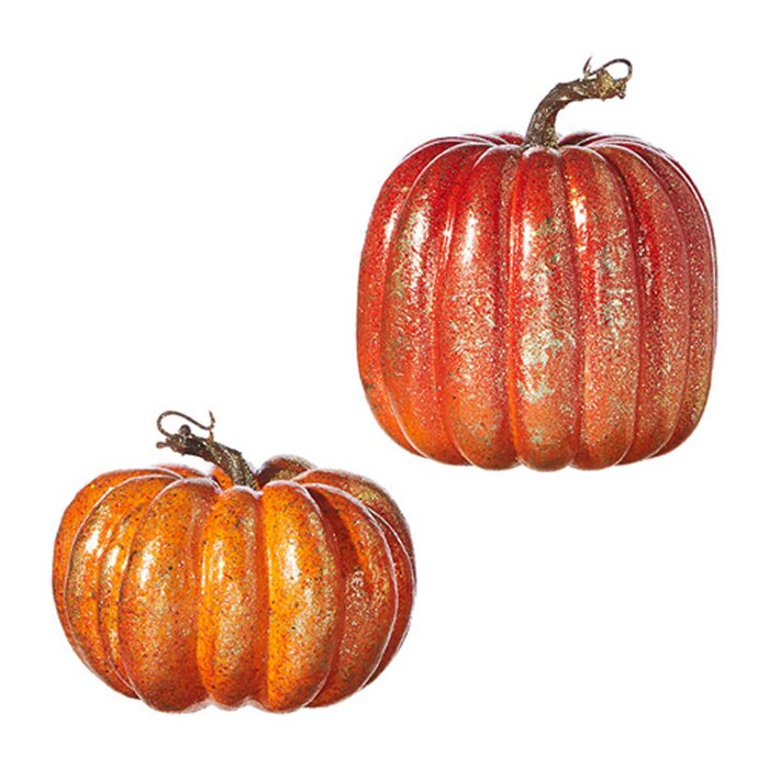 2 Piece Gilded Pumpkin Set EE1039