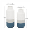 2 Piece Judith White/Gray/Blue Wood Table Vase Set CYB118