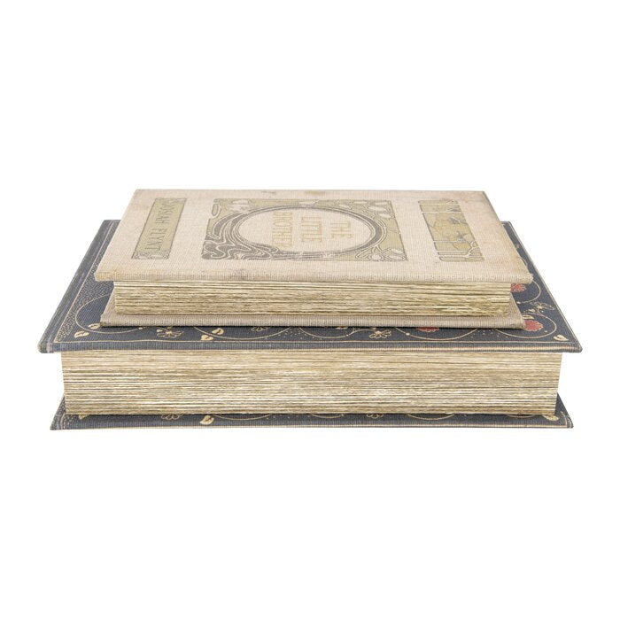 2 Piece Machado Reproduction Canvas and Wood Decorative Book Set EE1034