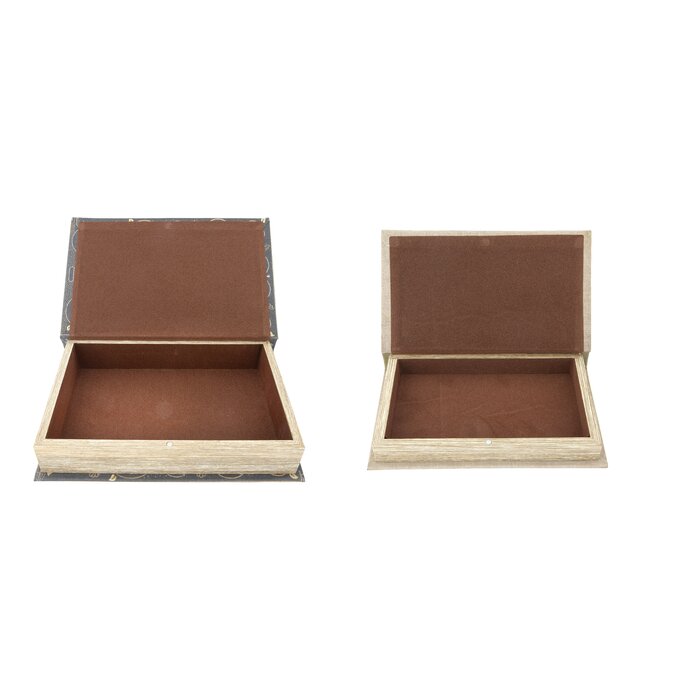 2 Piece Machado Reproduction Canvas and Wood Decorative Book Set EE1034
