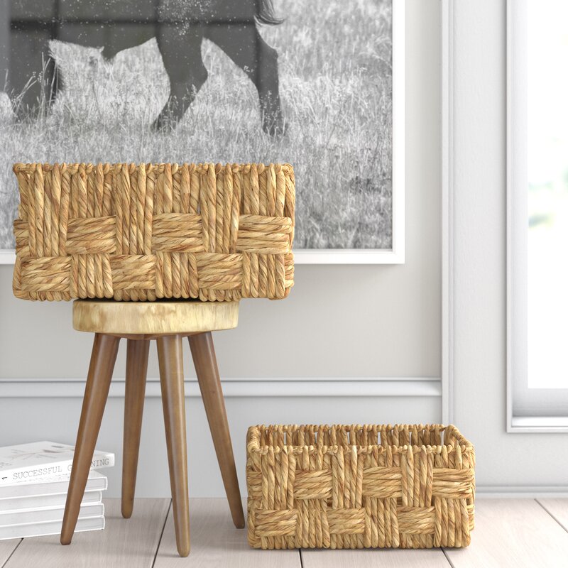 2 Piece Metal/Wicker Basket Set (Set of 4) KB937