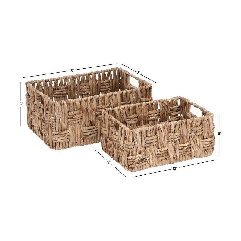 2 Piece Metal/Wicker Basket Set (Set of 4) KB937