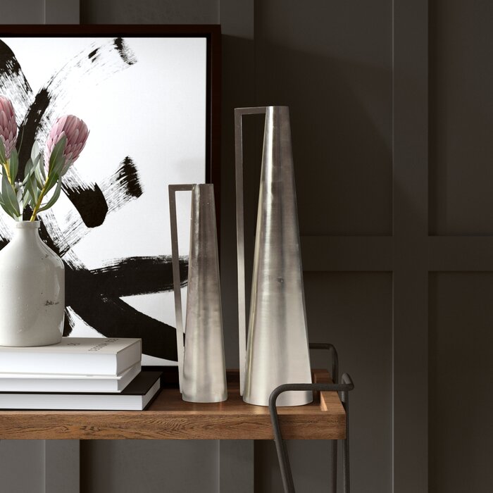 2 Piece Riedel Tapered Metal Table Vase Set PK268