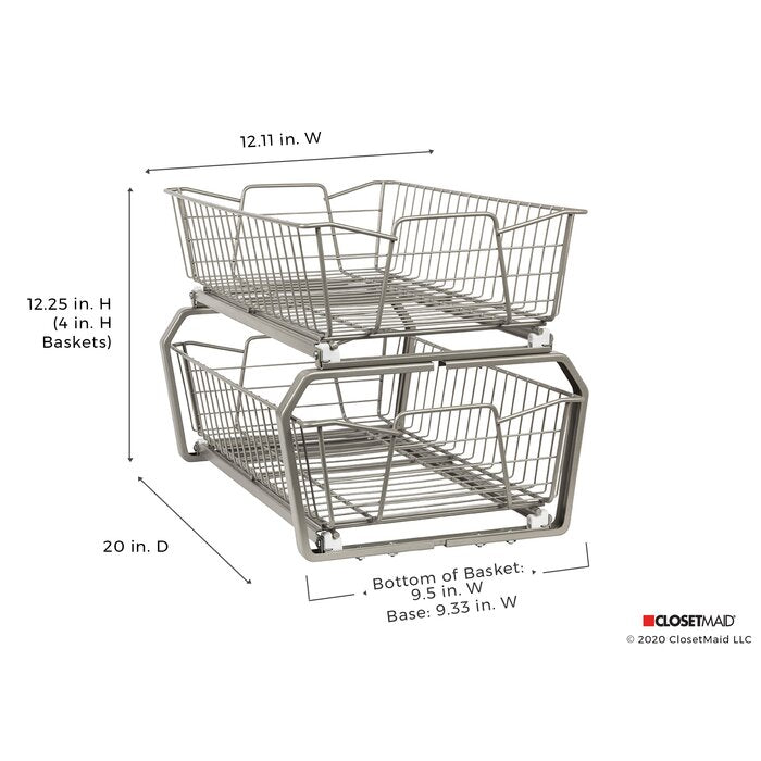 2 Tier Pull Out Drawer - 12" x 12" x 20" (#K6004)