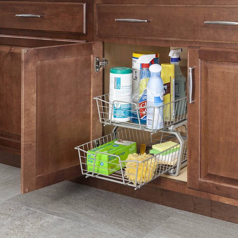 12" H x 12" W x 20" D Nickel 2 Tier Pull Out Drawer K6992